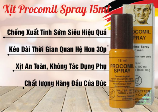 Chai Xịt Procomil Chính Hãng - Chống Xuất Sớm Hiệu Quả