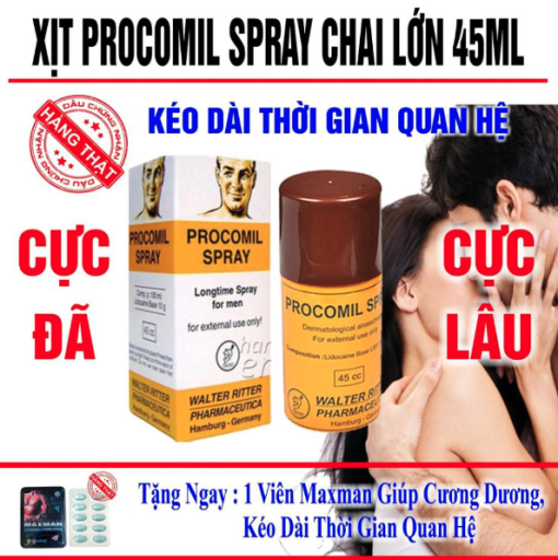 Chai Xịt Procomil Chính Hãng - Chống Xuất Sớm Hiệu Quả
