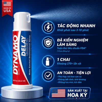 Chai Xịt Dynamo Delay Chính Hãng - Kéo Dài Thời Gian Yêu